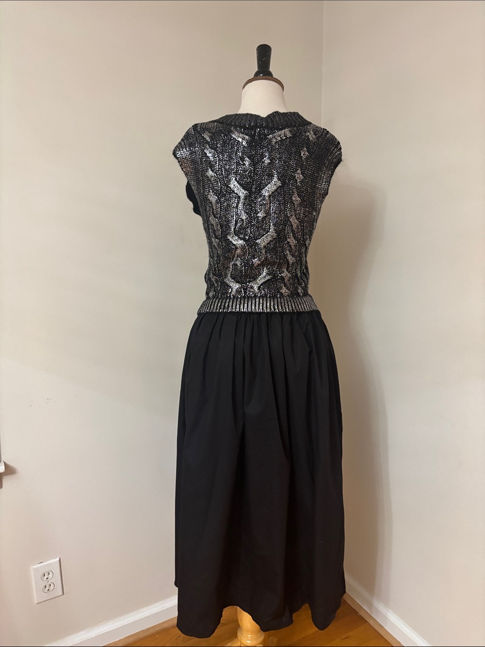 Anthropologie Black and Silver Midi Dress - Picture 6 of 9